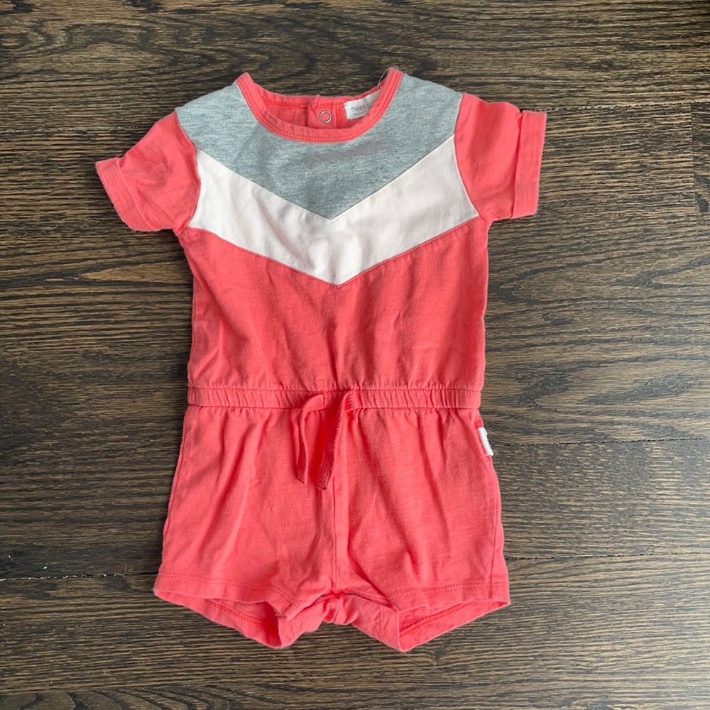 Miles Baby Girl Short Sleeve Romper